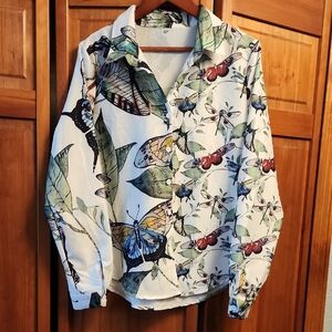 Floral Butterfly Print Men's Jacket